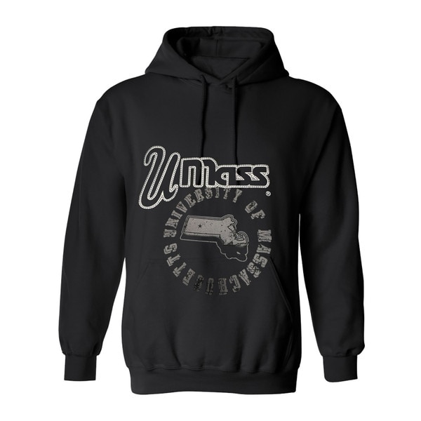 Umass Script B3NO TONAL CURSIVE UMASS HOODIE - BLACK | UMass Store